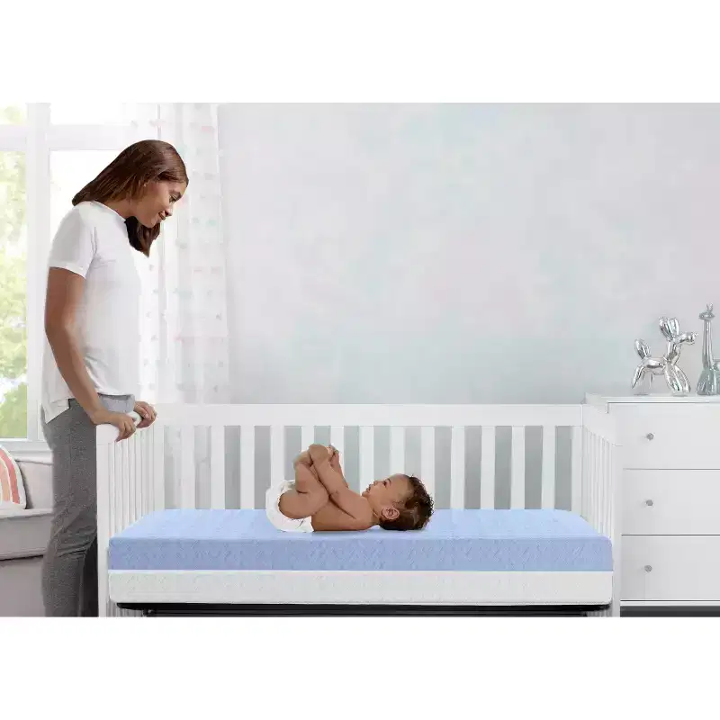Delta Children Breathe Mattress - Breathable Baby Crib and Toddler Mattress with Cloud Core: 5.5 Inch Thickness, Hypoallergenic, 12 Lbs