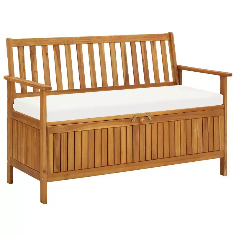 Storage Bench Natural wood Solid acacia wood with a polyester cushion
