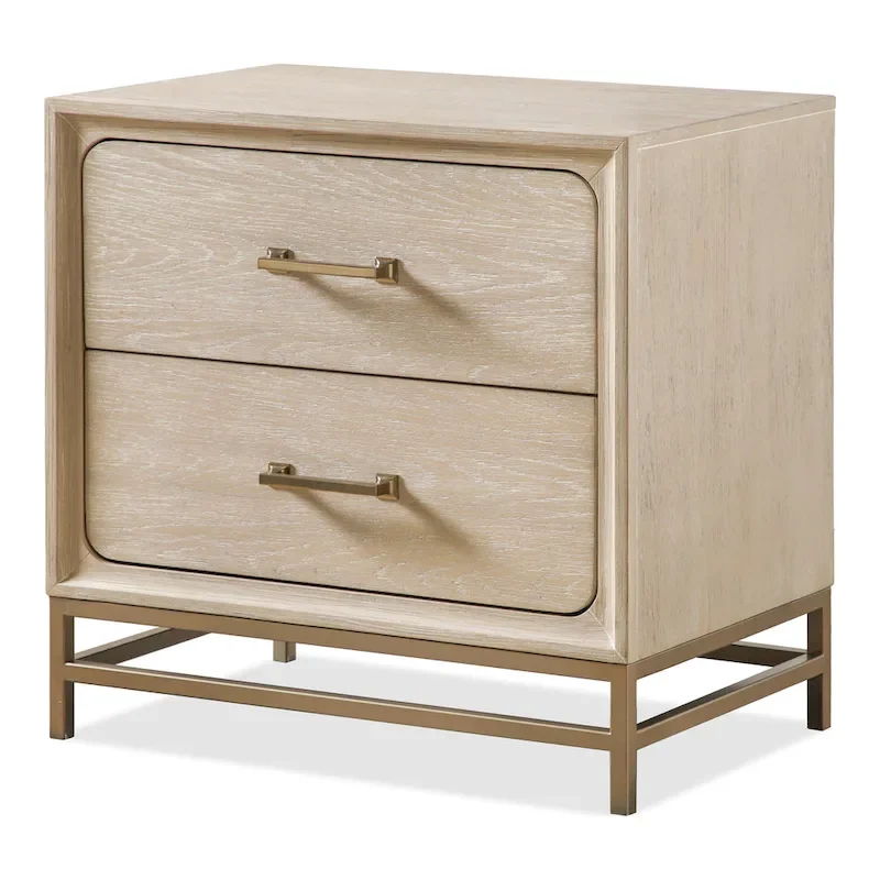 Furniture of America Drayden Transitional Oak Solid Wood 3-Piece Bed and 2 Nightstand Bedroom Set
