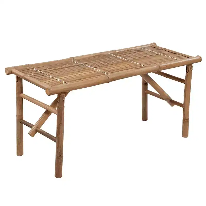 vidaXL Garden Bench Bamboo brown Bamboo, polyester Medium Collapsible