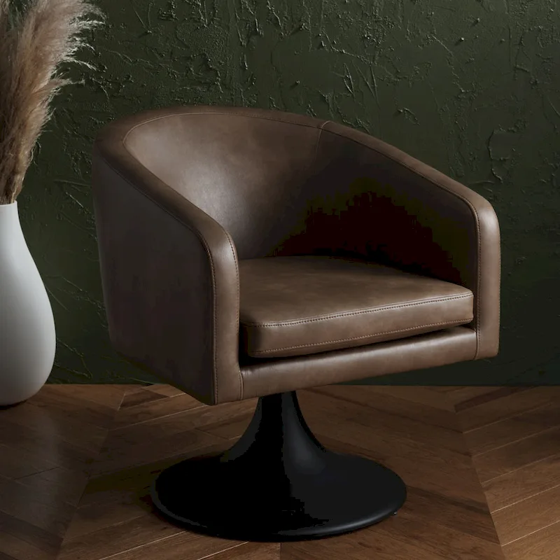 SAFAVIEH Couture Tela Pedestal Chair - 27.6  W x 29.7  L x 31.9  H - 27Wx30Dx32H