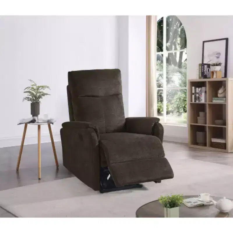 Reclining Chair Made of Polyester, Featuring Simple Operation, Ideal for Living and Bedroom Use.