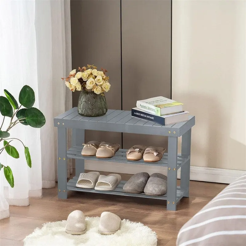 3-Tier Shoe Rack Bench - 11D x 27.6W x 17.7H