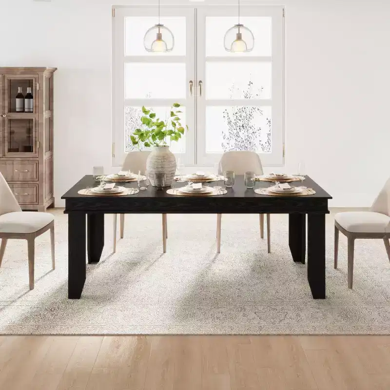 Dining Table for 6-8 People, 71 Long Dining Table with Sturdy Wooden Frame, Large Rectangular Dining Table for Living Room, Kitchen, Dining Room