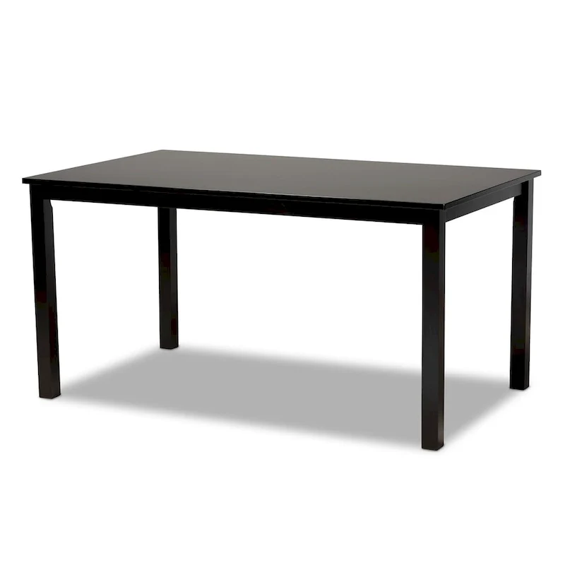 Espresso Brown Rectangle Dining Table in Contemporary Style for 6 Person