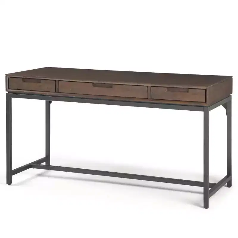 Devlin Mid-Century Solid Wood Writing Desk with Drawers - WyndenHall