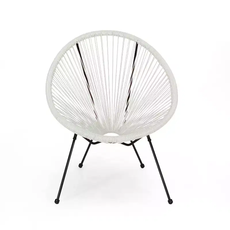 Christopher Knight Home Anson Outdoor Acapulco Woven Patio Accent Chair White/Black