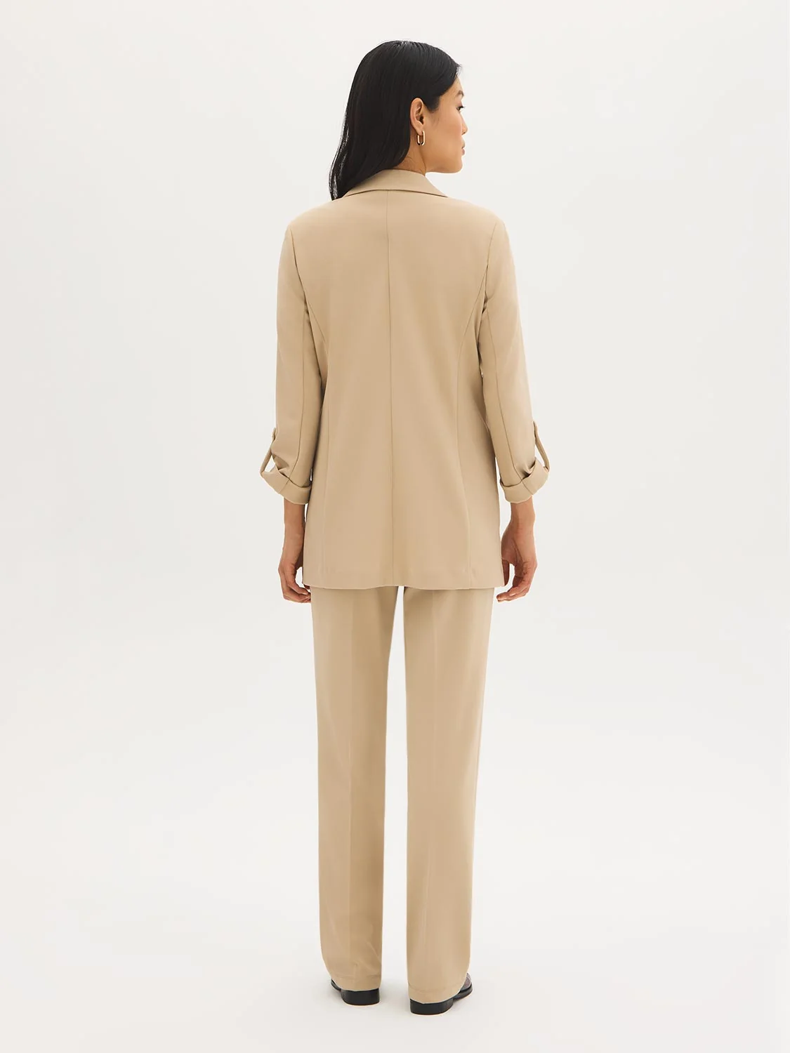 Open-Front Crepe Blazer