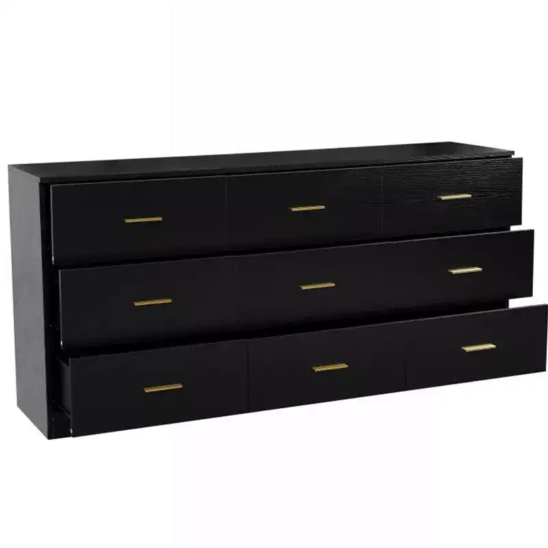 Modern 8/9-Drawer Dresser with Gold Handles, Wide Bedroom Storage Chest for Living Room