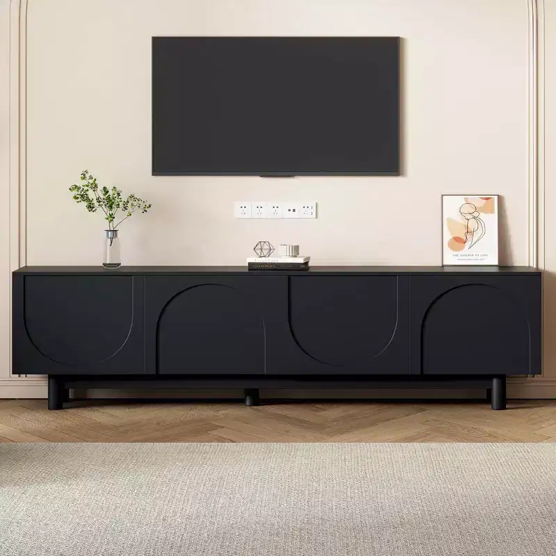 White Arch TV Stand – Minimalist Media Console for 78