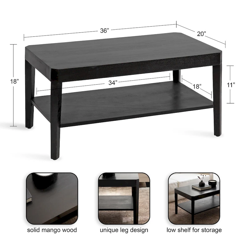 Kate and Laurel Talcott Rectangle Coffee Table