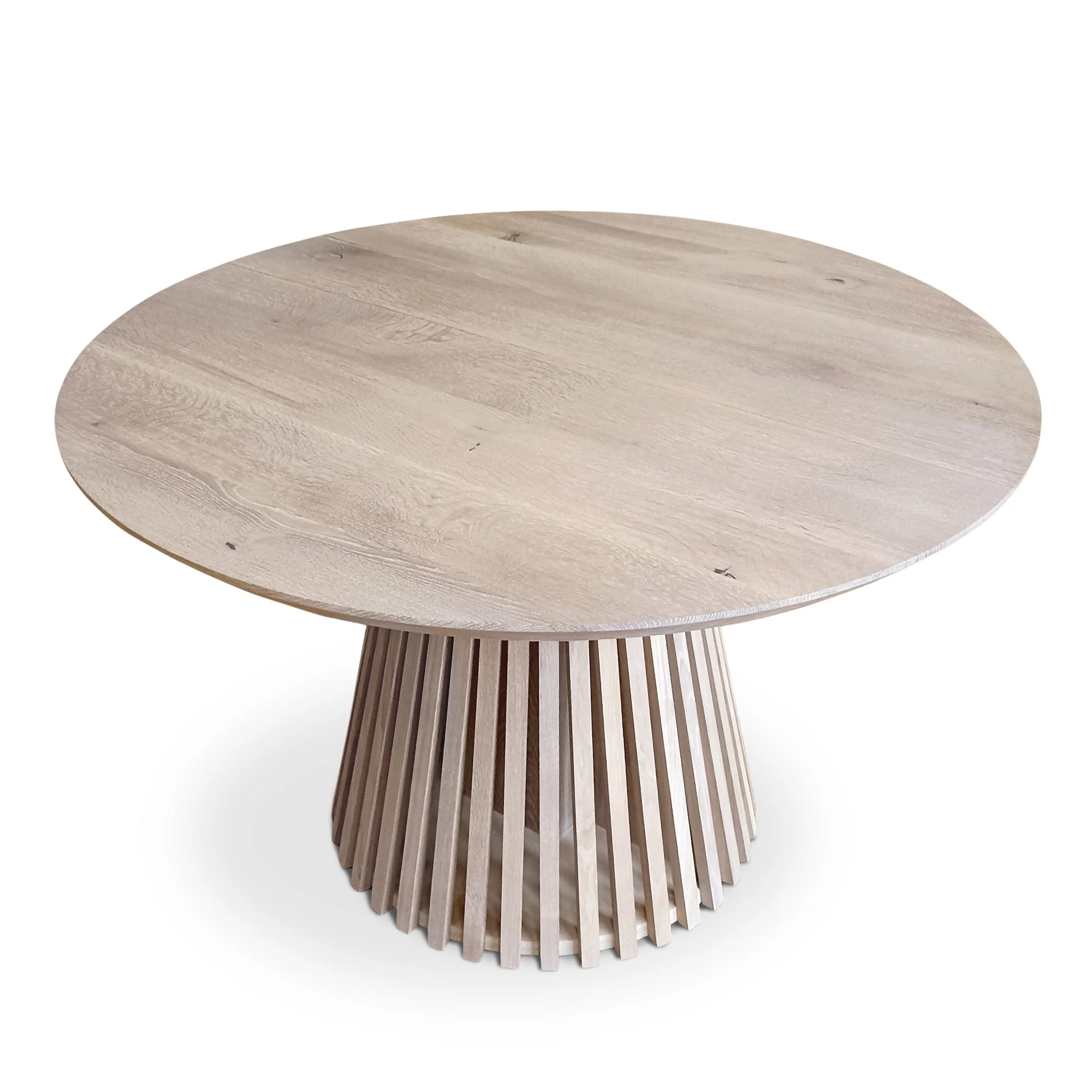 Round Dining Table in Cotton Oak - Introducing our handcrafted Round Dining Table in Cotton Oak with pipe legs - a stunning