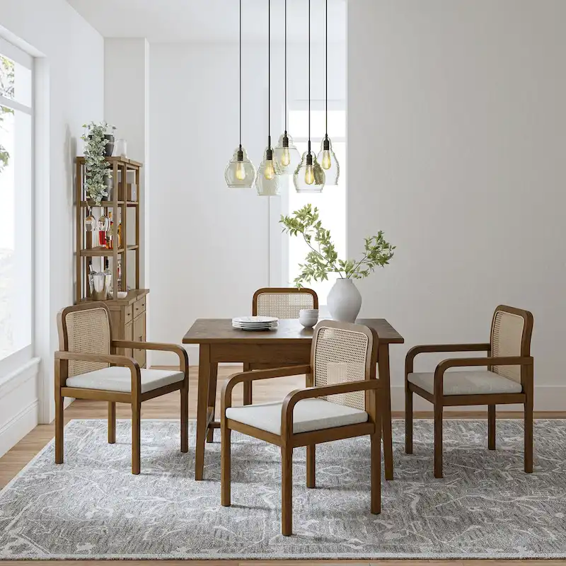 Antoine Modern Ratten Back Dining Chair with Removable Cushion by HULALA HOME