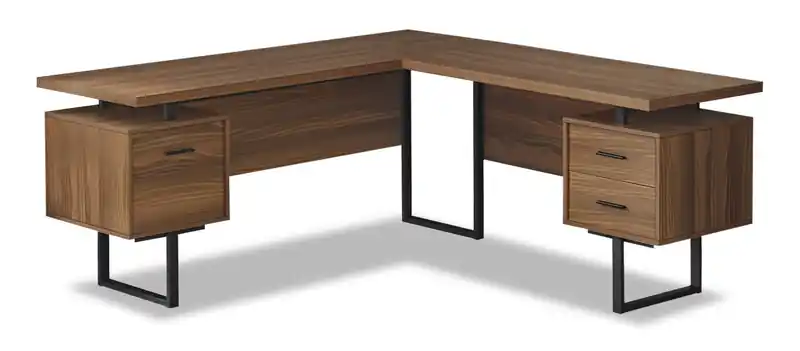 Reversible 71 L-Shaped Corner Office Desk with 3-Drawers