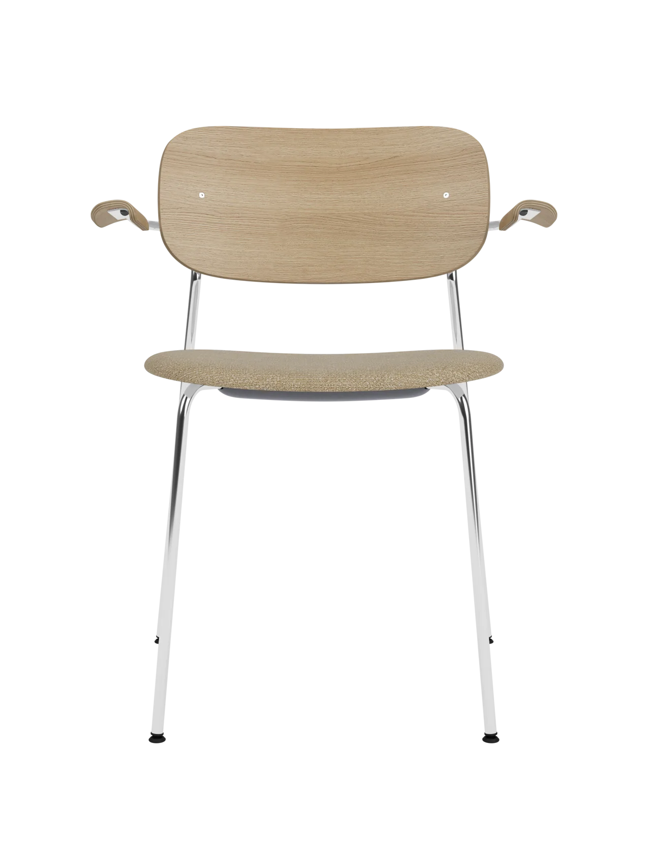 Contemporary Upholstered Dining Chair with Armrest Chrome Base for Dining Room & Office
