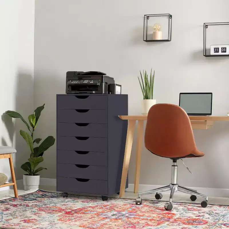 7-Drawer Office Storage File Cabinet on Wheels – 32.2