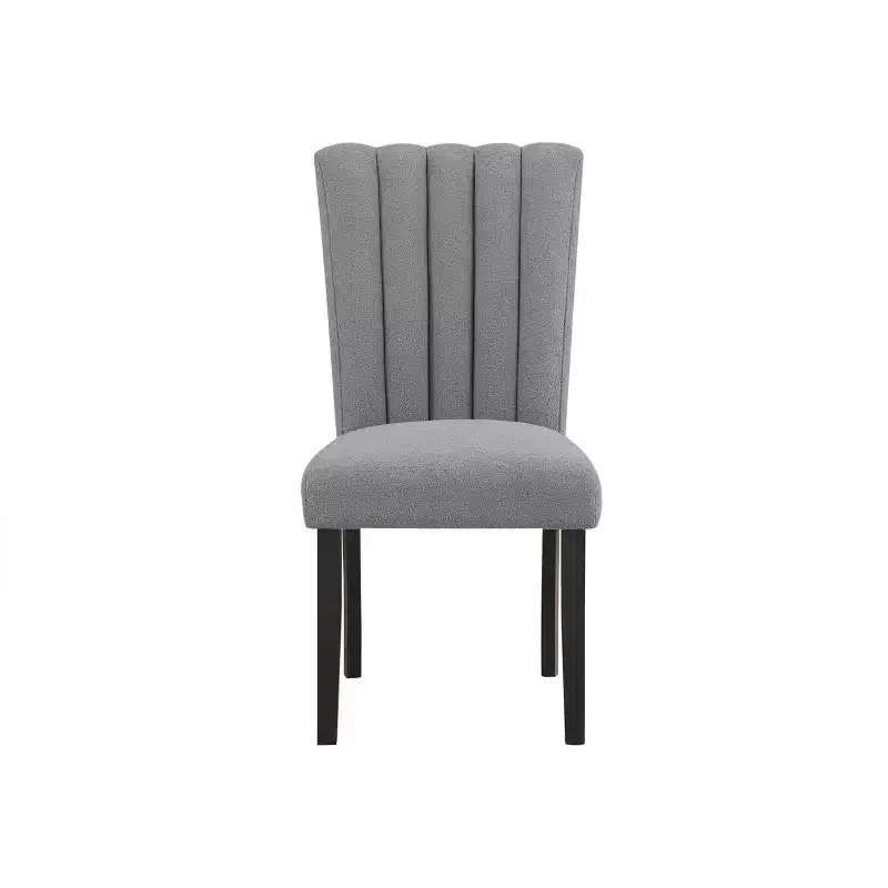 HomeRoots Gray Upholstered Tufted Velvet Dining Side Chair