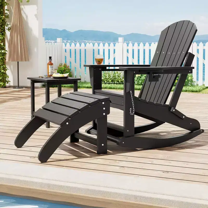 COZONY Portable Adirondack Ottoman Foot Rest, 1/2/4 pack HDPE Weather-Resistant Outdoor Footstool for Adirondack Chair, Patio, Porch, Pool & Backyard