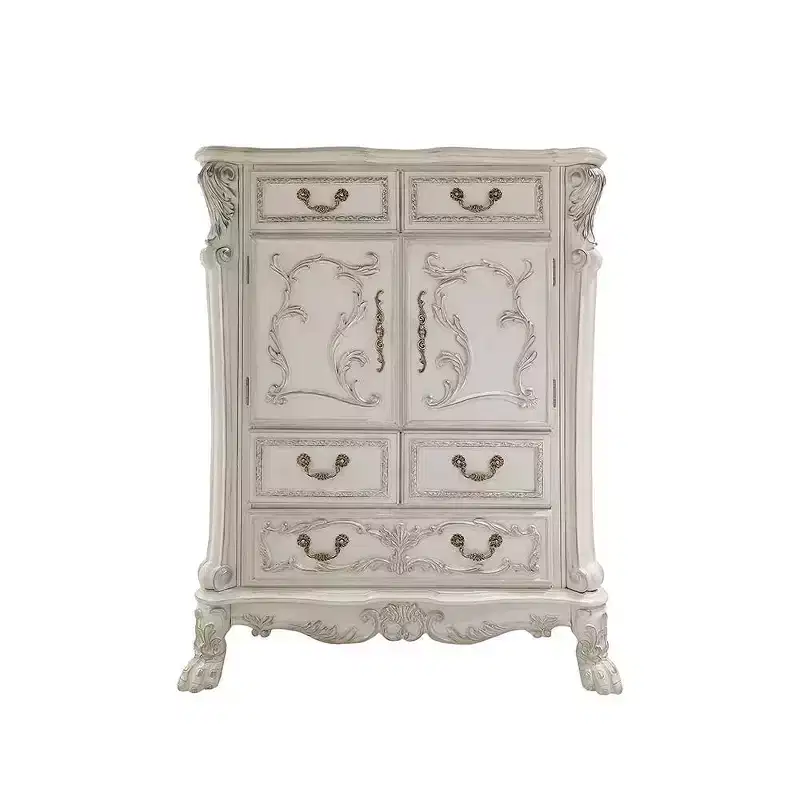 Acme Furniture 42 Dresden II Decorative Storage Drawers Bone White Finish : 5-Drawer Chest, Wood Composite, No Assembly Required