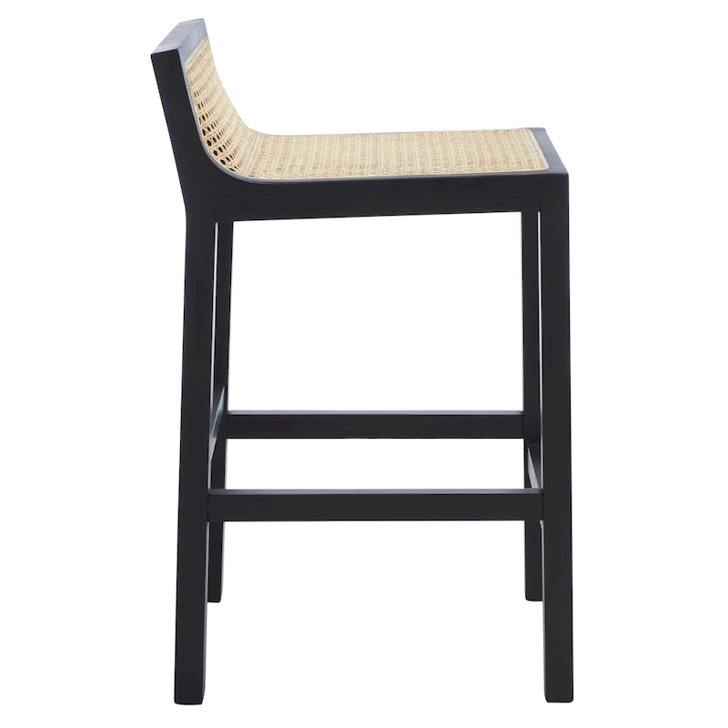 SAFAVIEH Carry Low Back Cane Counter Stool - 16 W x 19 D x 31 H - 16Wx19Dx31H