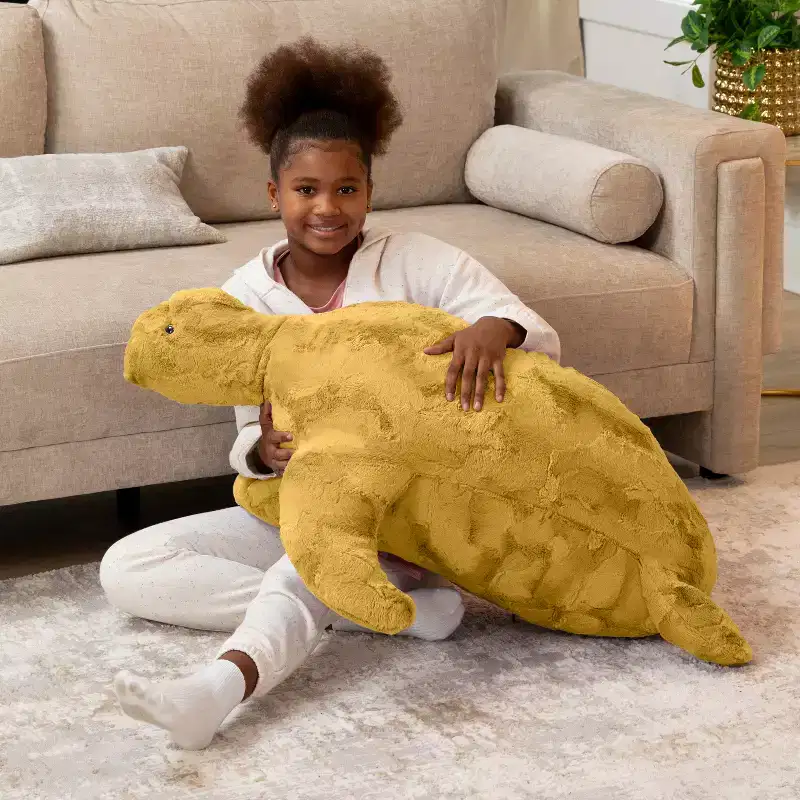 Faux Fur Turtle Kids Bean Bag Seat – Large, Seats up to 2 (Multiple Colors)