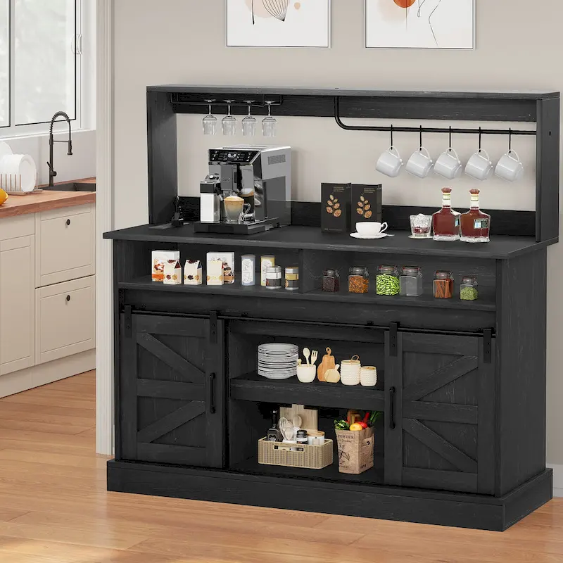 52 Farmhouse Coffee Bar Cabinet Wine Buffet Cabinet Kitchen Sideboard Buffet Cabinet