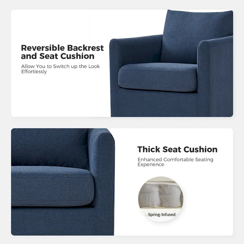 Erkenbald Modern 360-Degree Swivel Chair with Removable Slipcover Set of 2 by HULALA HOME