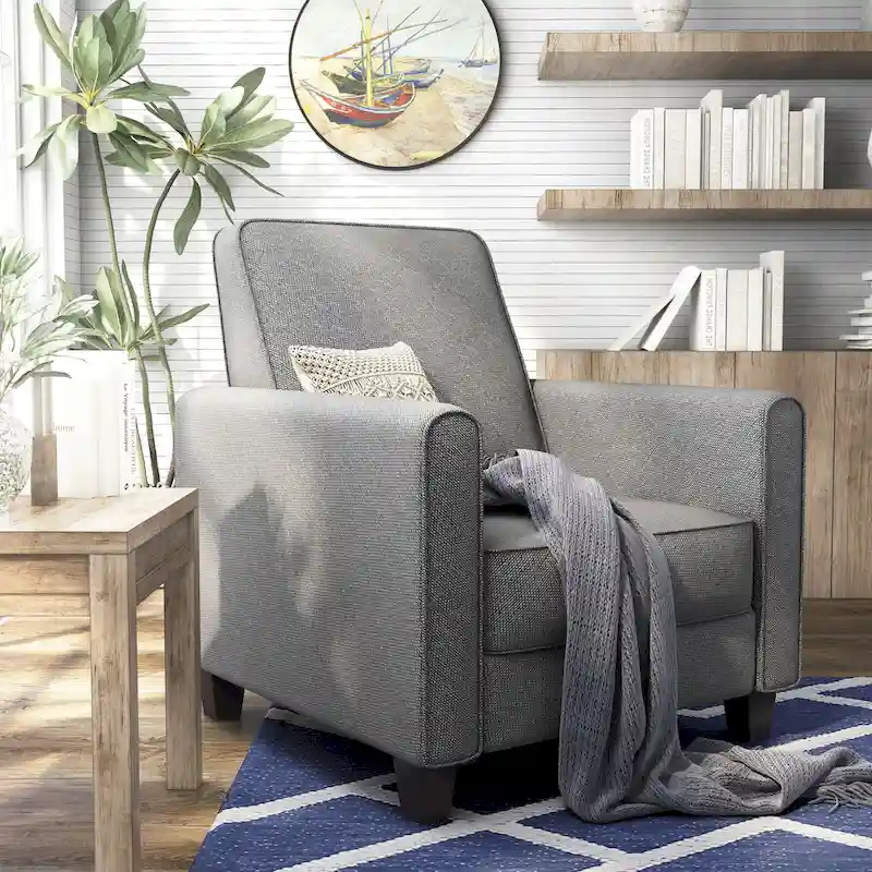 Traditional Fabric Welted Padded Recliner Chair
