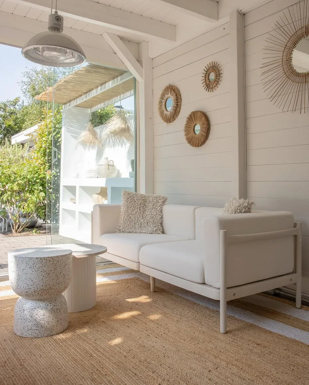 Divano da giardino 2 posti Beige chiaro