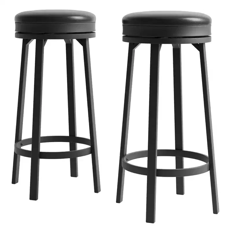 2 Piece 30 Inch Rotating Bar Stool with Iron Frame, MDF Seat, 360 Degree Swivel, Durable Construction, and Modern Design