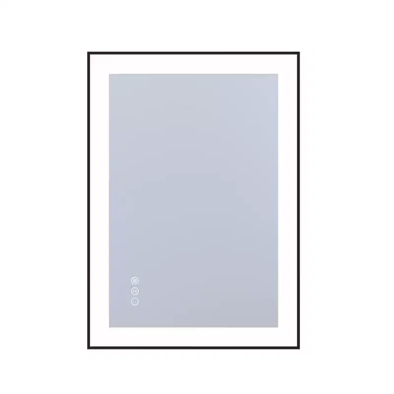 LED Bathroom Vanity Mirror 20x28, Anti-Fog, Dimmable, 3 Color, Tempered Glass, Black Frame