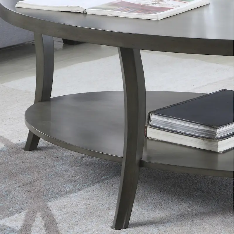 Oval Coffee Table with Shelf