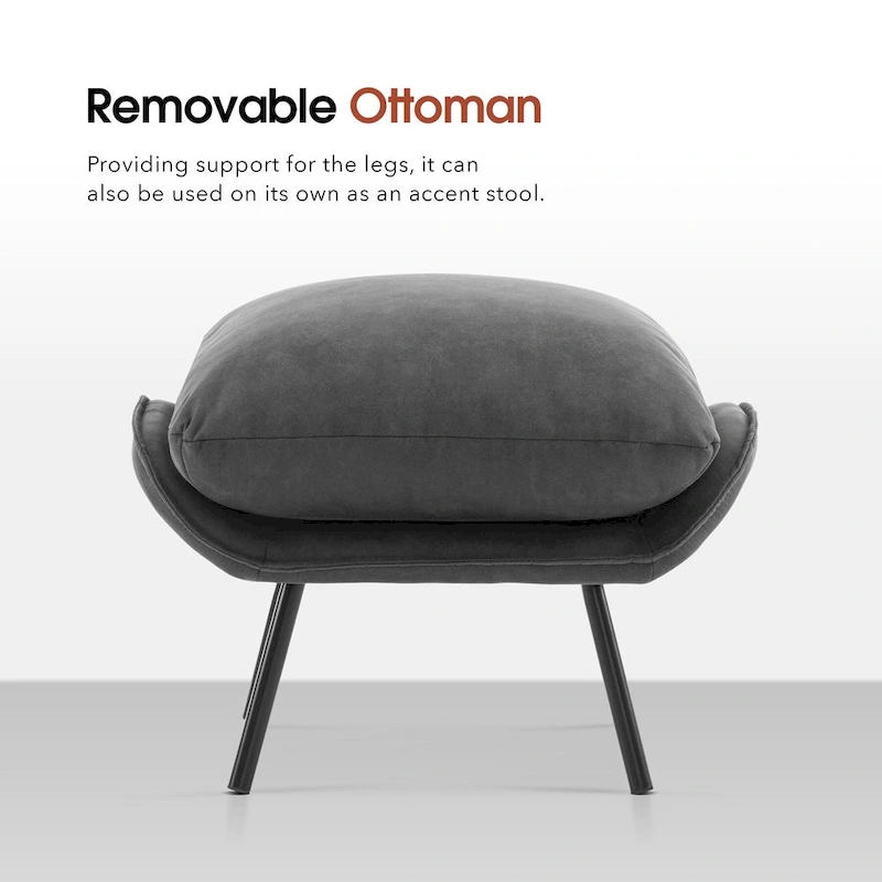 MCombo Accent Chair with Ottoman, Leathaire Fabric LW951