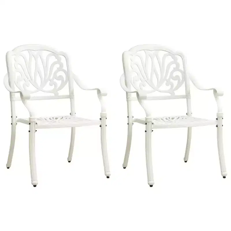 vidaXL Garden Chair Set of 2 Bronze Cast Aluminum Standard Tough