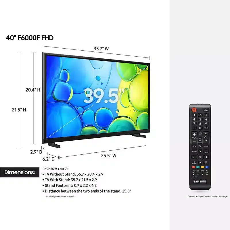 Samsung 40 Class F6000F Series LED Full HD Smart Tizen TV (2025)