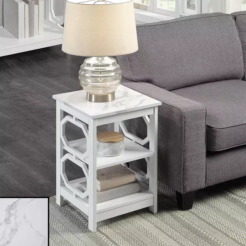 23.75 in.H White Color Rectangle Wood Table Top End Table 1 -piece