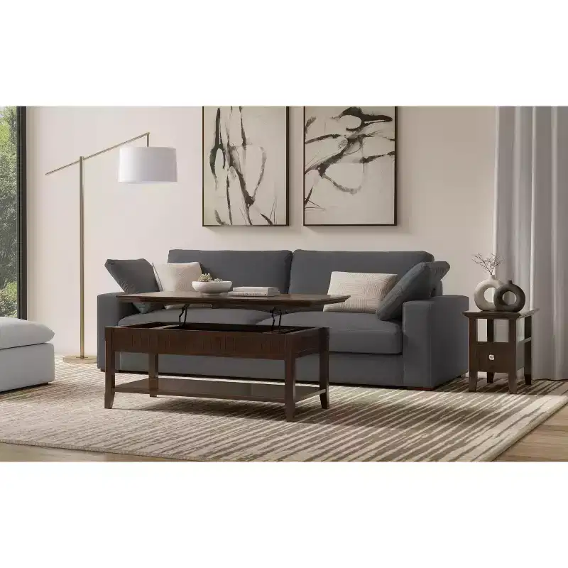 Normandy 14 inch Wide Solid Wood Transitional Narrow Side Table with Drawer