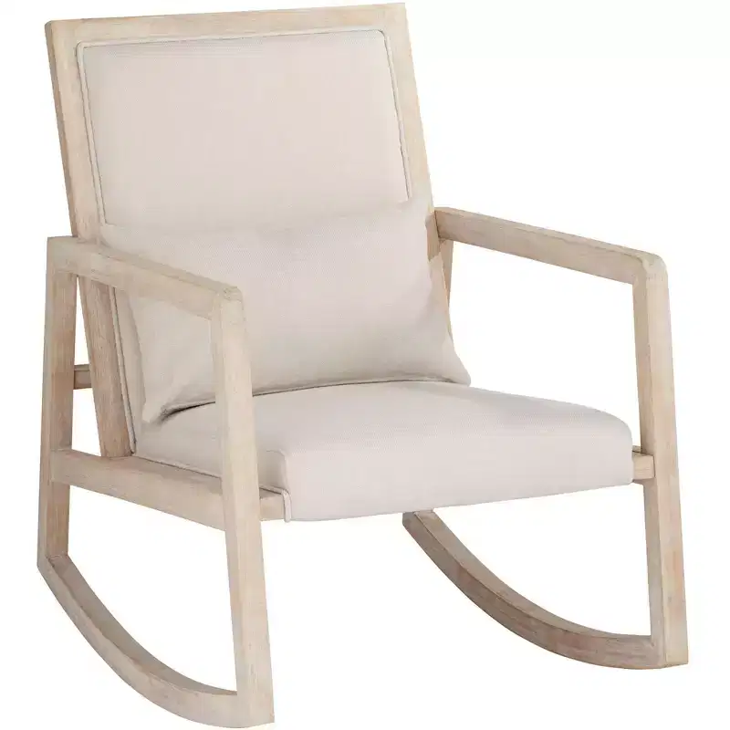 Studio 55D Ava Light Cream and Wash Wood Modern Rocking Chair