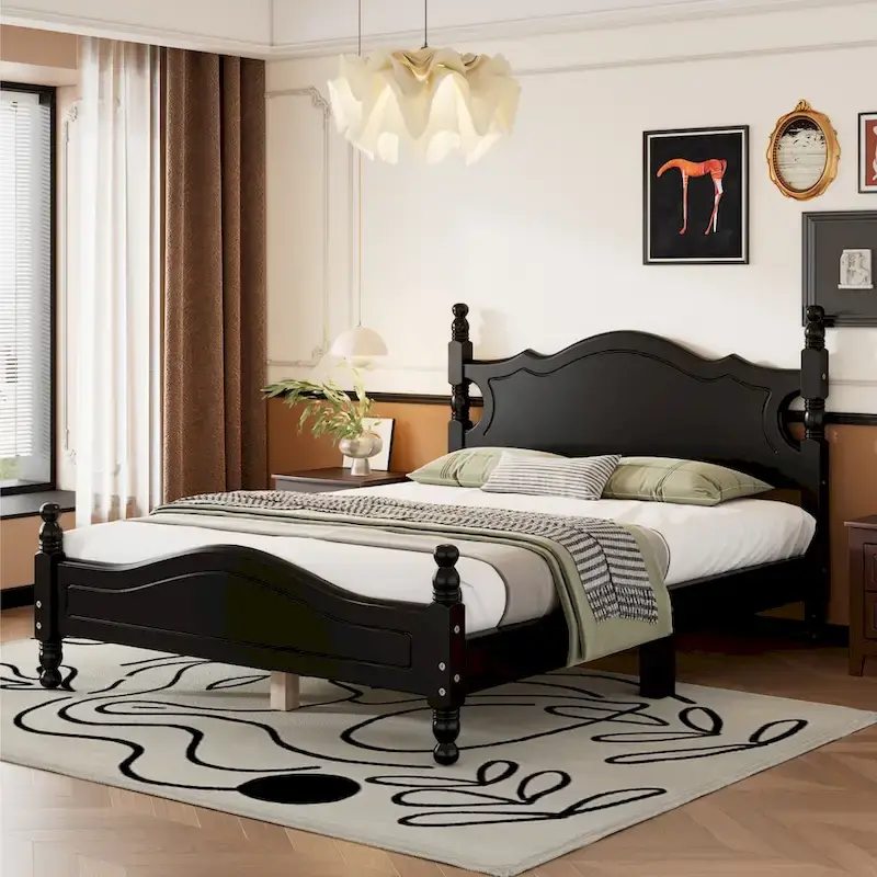 Full Size Wood Platform Bed Frame