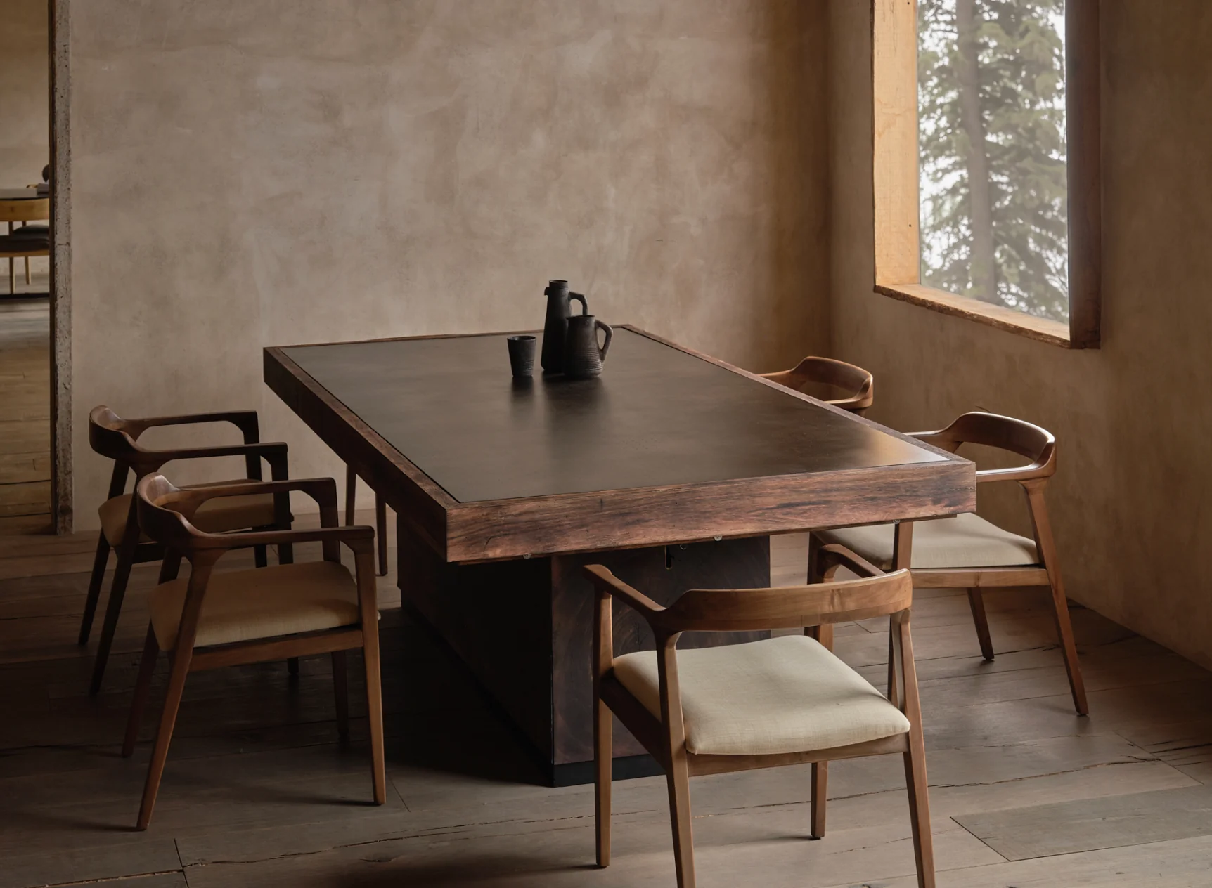 & Dining Table - from air table to dining table from reclaimed wood and glass Adjustable dining top included Made by master craftsmen in piece is...