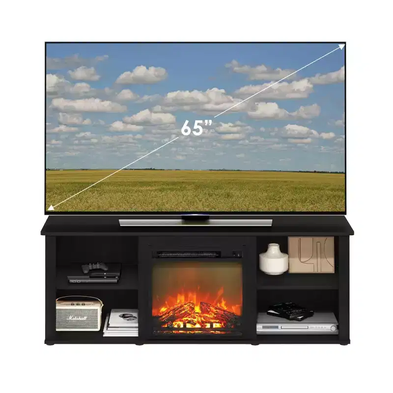 Classic Fireplace TV Stand Entertainment Console Media Center W/18 Electric Fireplace for TVs up to 60, Americano