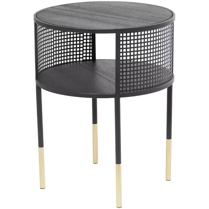 Olivia & May Metal Open Grid Frame 1 Shelf Accent Table: Round, No Assembly, Indoor Use