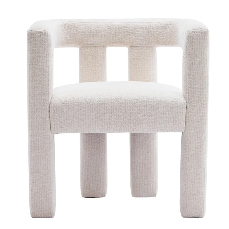 Set of 1 Chic design Barrel shaped Fabric Upholstered Accent Armchair