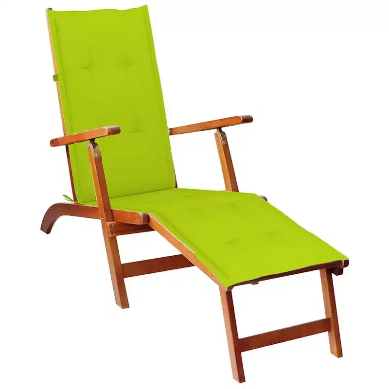 vidaXL Deck Chair Solid Acacia wood Standard Foldable Deck Chair