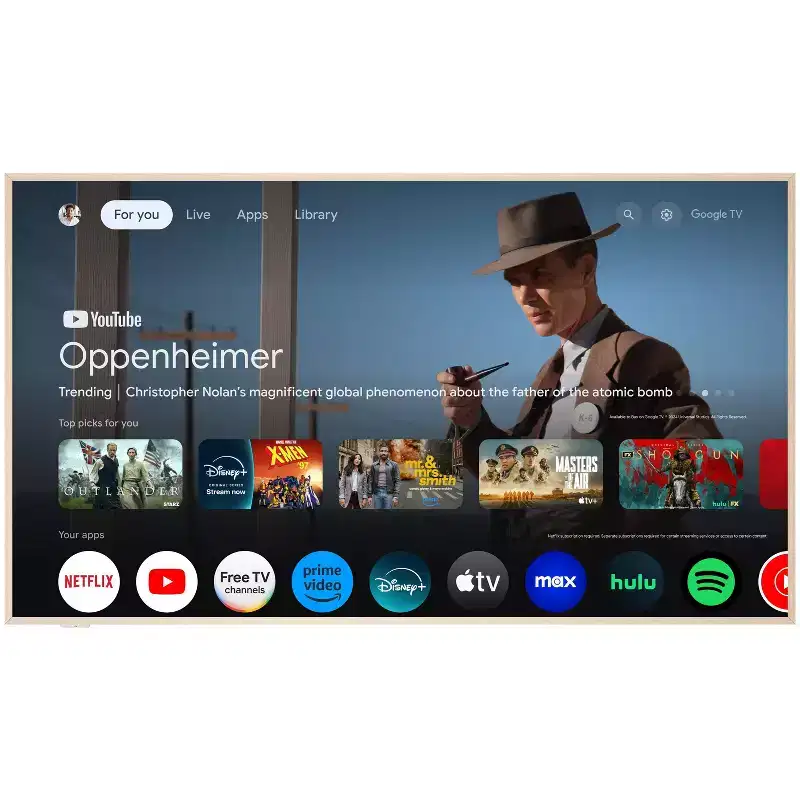 TCL 55 Class NXTVISION 4K QLED Smart Frame with Google TV and Flush Wall Mount - White 55A300W