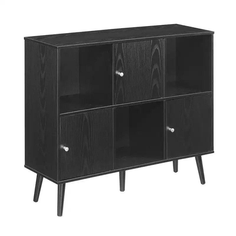 Storage Cube Organizer Sideboard Console Table with 3 Cubbies and 3 Cabinets