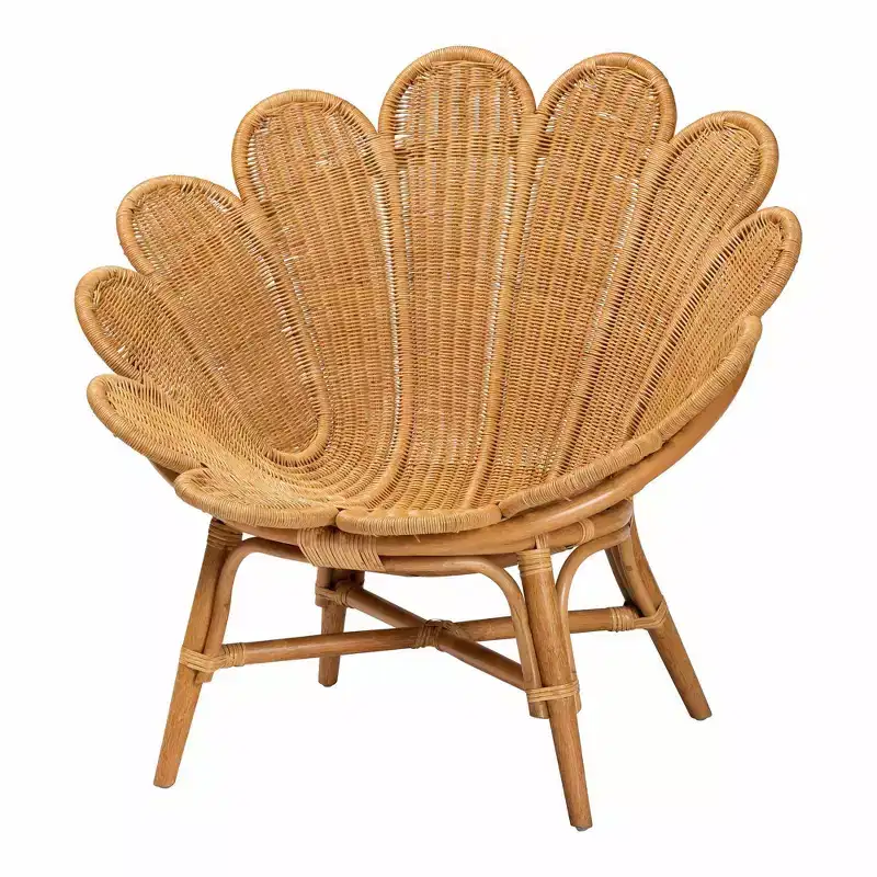 bali & pari Blossom Rattan Accent Flower Chair Honey