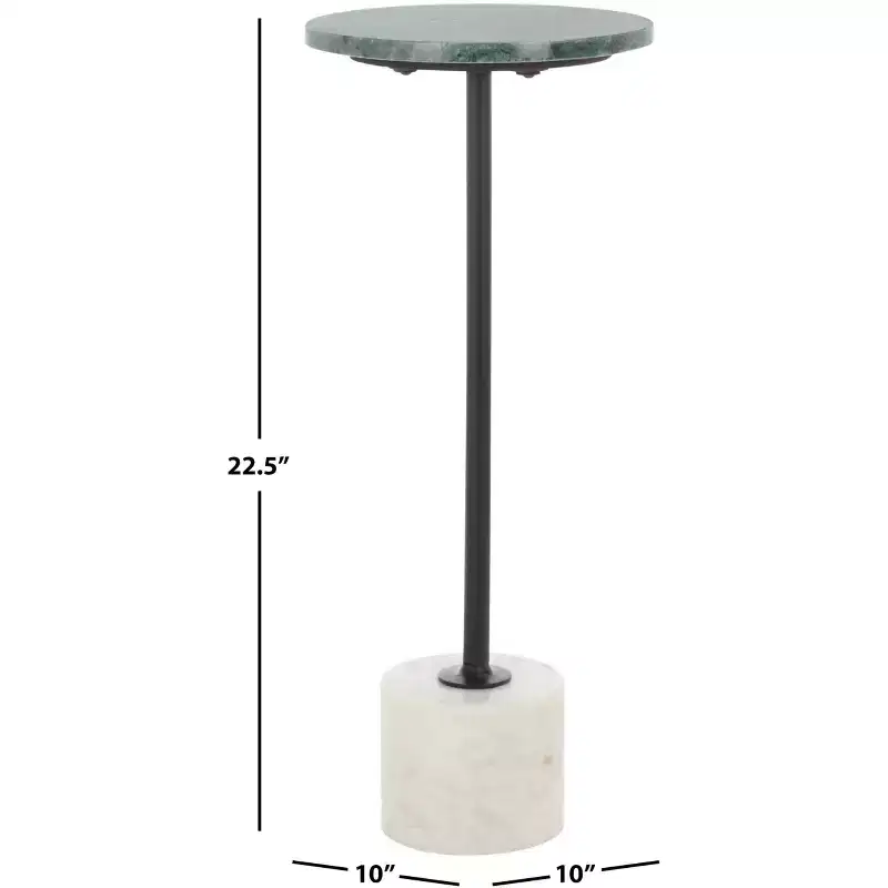Karik Round Side Table - ACC3735A - Dark Green/Black - Safavieh