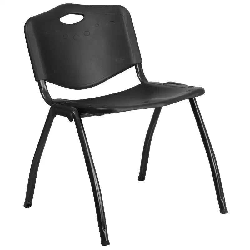 880 lb. Capacity Black Plastic Stack Office Side Chair