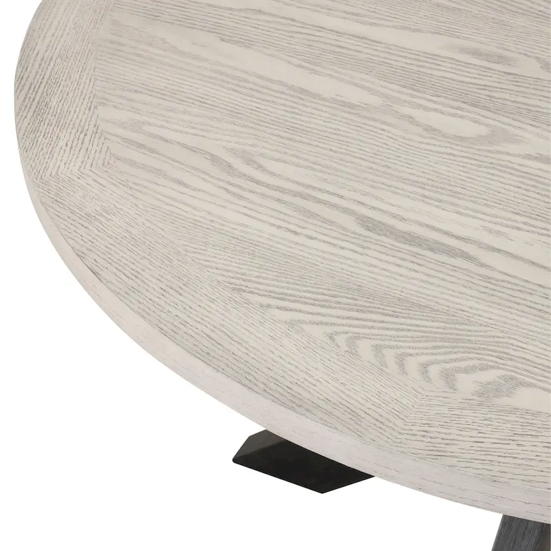 Roundhill Furniture Gates Round Dining Table, Gray